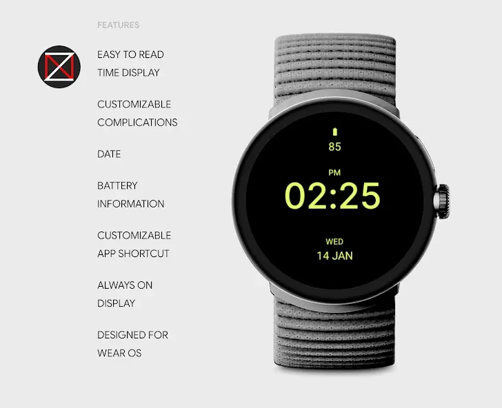 Simple Black Watch Face screenshot 2