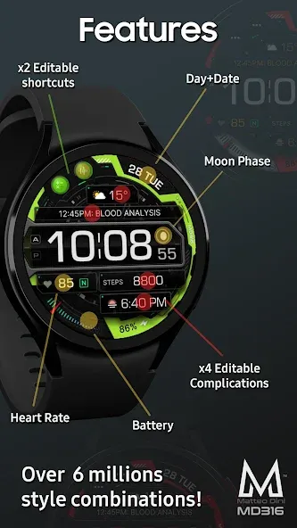 MD316 Digital Watch Face screenshot 3