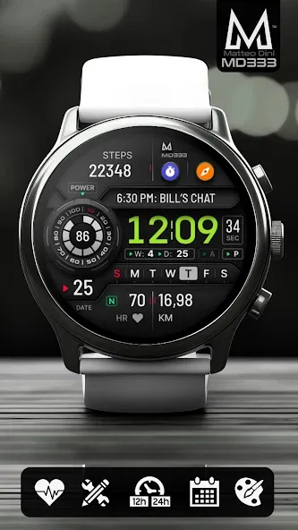 MD333 Digital watch face screenshot 4