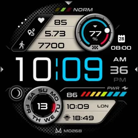 MD268 Digital watch face screenshot 12