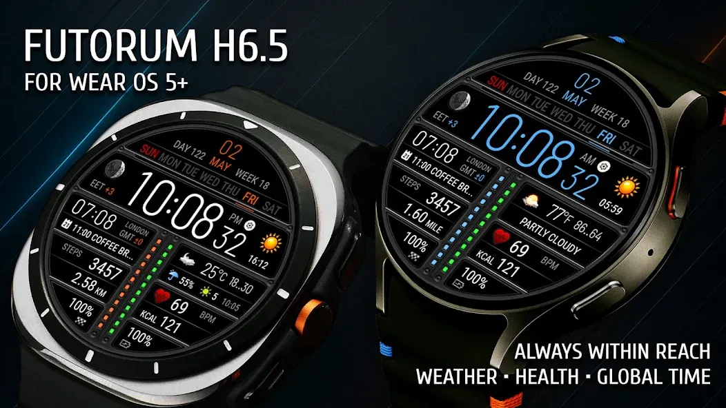 Futorum H6.5 Digital watchface screenshot 1