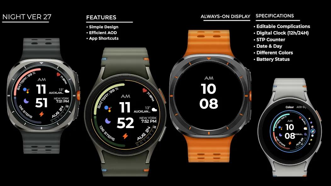 Night ver 27 - watch face screenshot 15
