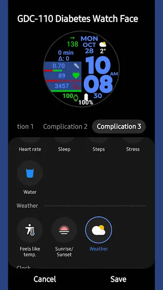 GDC-110 Diabetes Watch Face screenshot 5