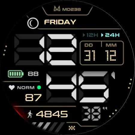 MD238 Digital watch face screenshot 10