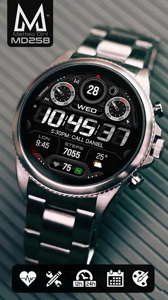 MD258 Digital watch face screenshot 1