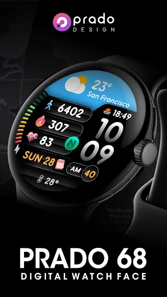 PRADO 68 Digital Watch Face screenshot 1