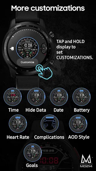MD214 Digital Watch Face screenshot 7