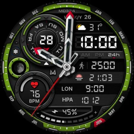 MD324 Hybrid watch face screenshot 15