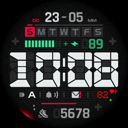 SH102 Watch Face, WearOS watch screenshot 9