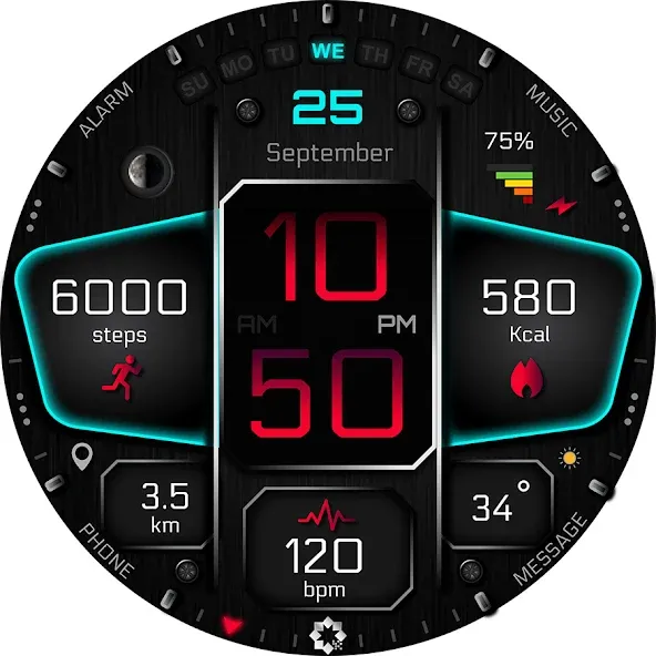 A410 Neon Watch Face Wear OS screenshot 26