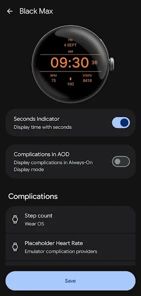 Black Max Watch Face screenshot 5