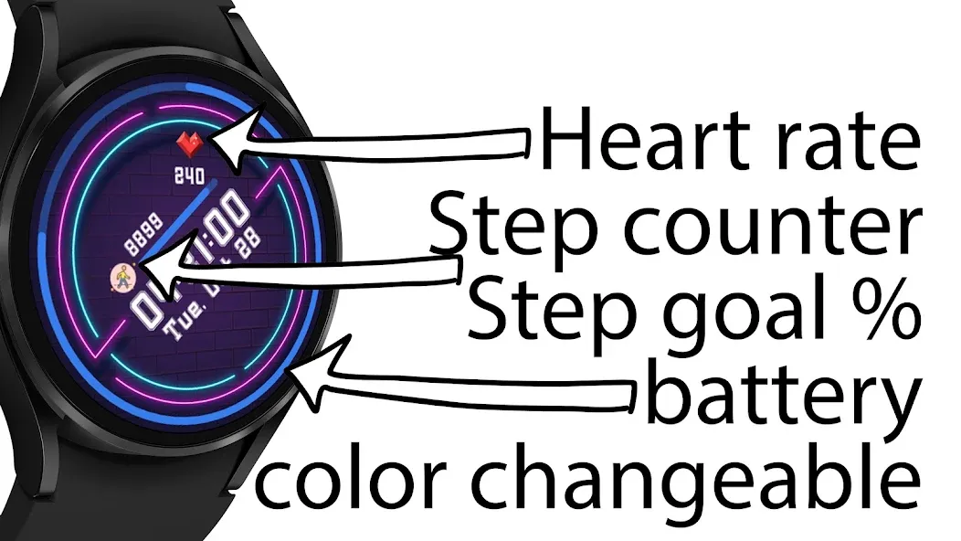 Neon Wall 1 Digital Watch Face screenshot 1