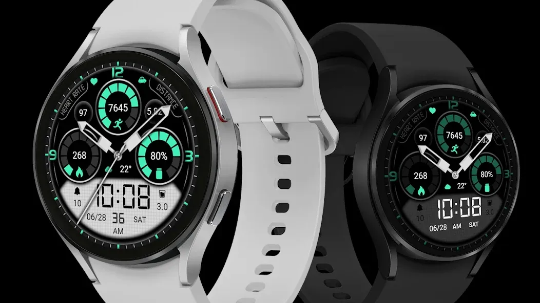 Elegant Green LCD DigitalWatch screenshot 2