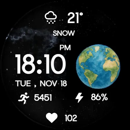 Earth Galaxy WatchFace screenshot 23