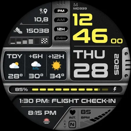 MD339 Digital watch face screenshot 13