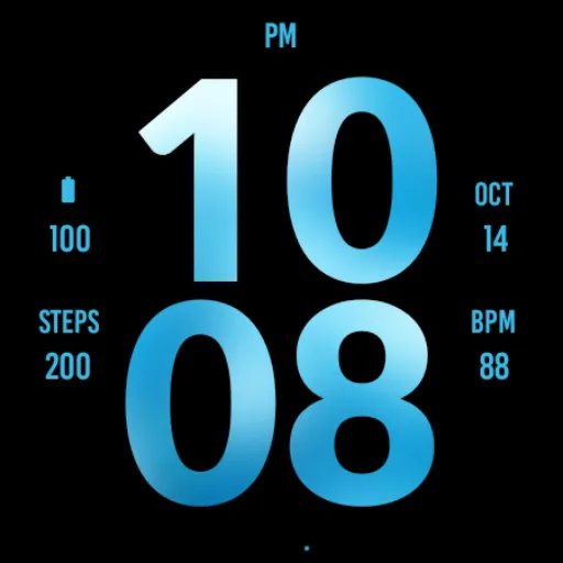 Big Blue Watch Face screenshot 4