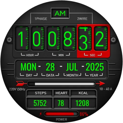 Digital Fliptime Watch face screenshot 16