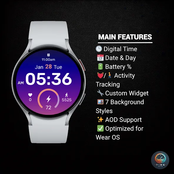 Glacier Digital Watch Face screenshot 2