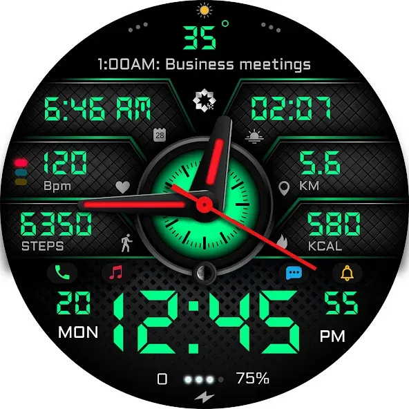 A450 Modern Watch Face Wear OS screenshot 29