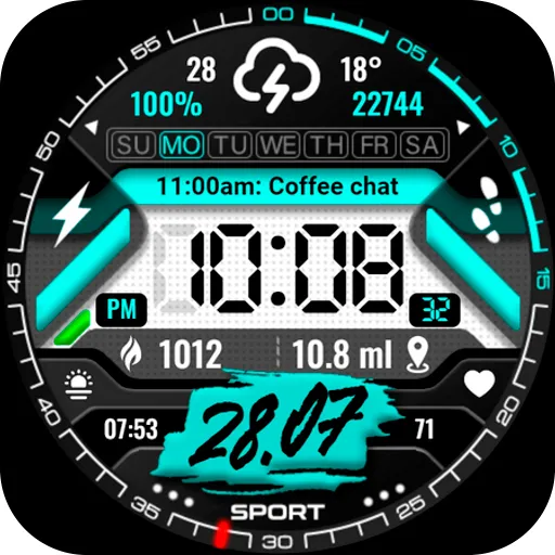 PT16 Digital Watch Face screenshot 35