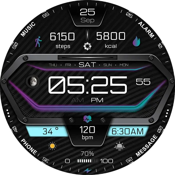 A380 Neon Wear OS Watch Face screenshot 28