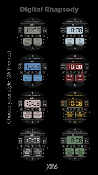Y26 Digital Rhapsody WatchFace screenshot 3
