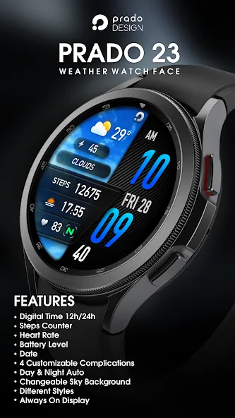 PRADO 23 Weather Watch Face screenshot 1