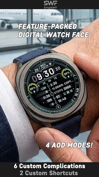 Digital Watch Face: DIGI 4 screenshot 1