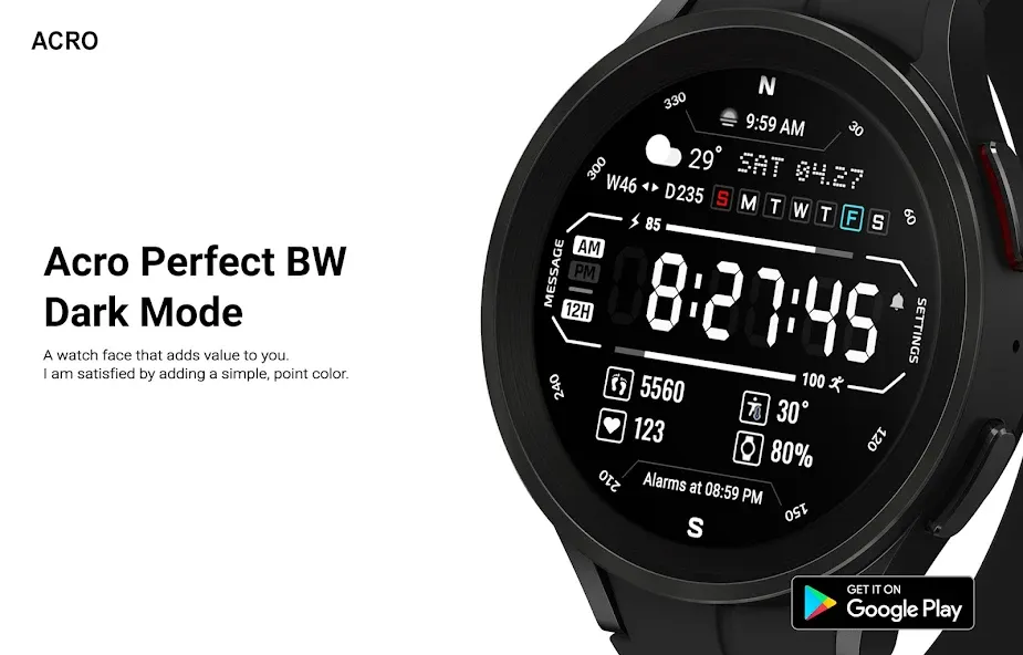 ACRO Perfect BW Watchface screenshot 3