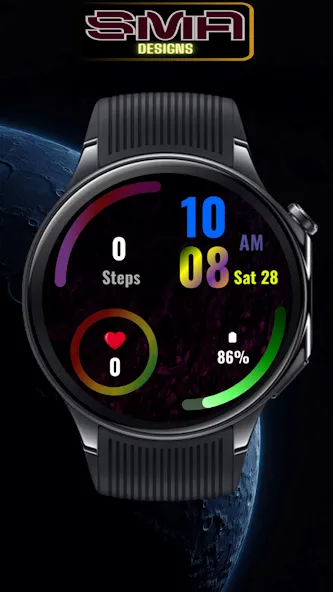 Dark Jet Black WatchFace SAM 1 screenshot 8