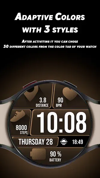 Colorful Tiles 2 - Watch face screenshot 4