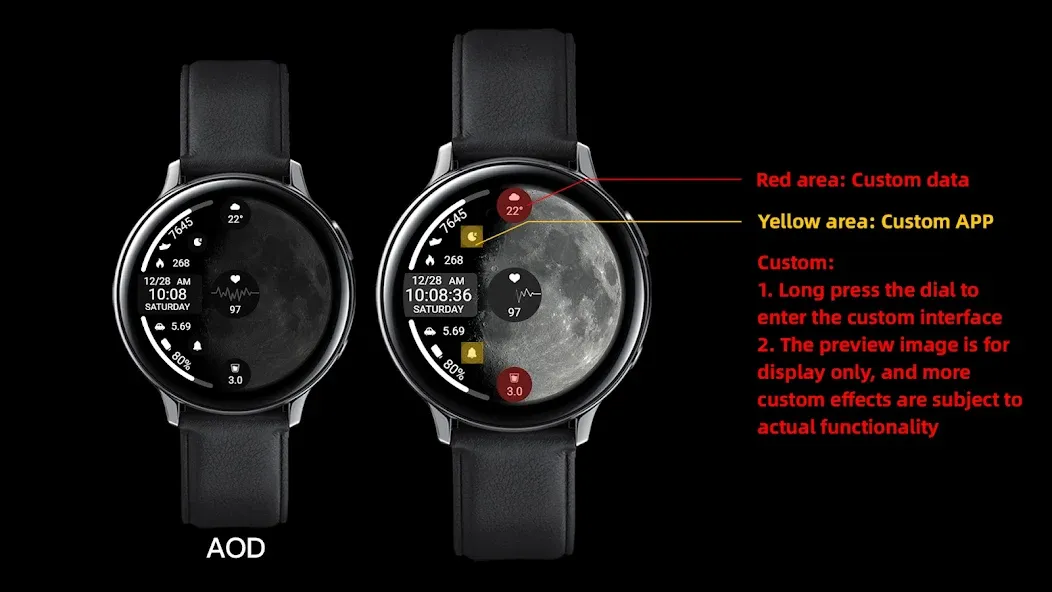 ZKin Watch Face Obsidian Moon screenshot 1