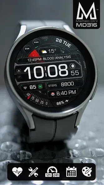 MD316 Digital Watch Face screenshot 1