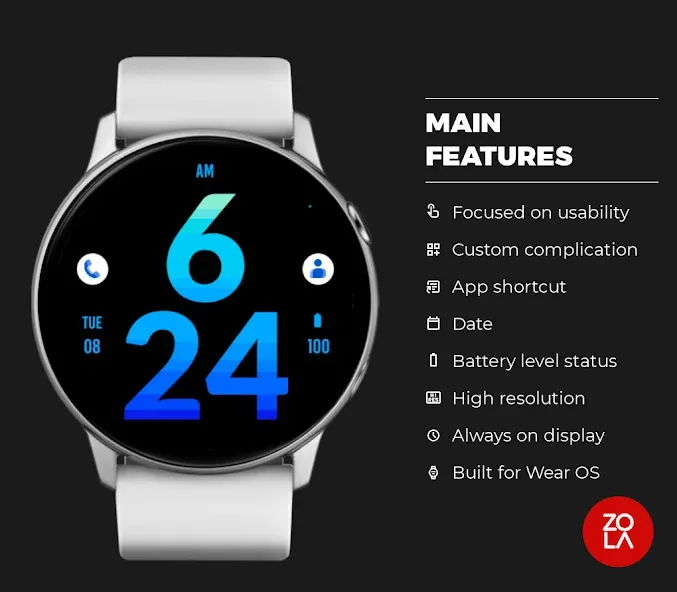 Big Ocean Blue Watch Face screenshot 2