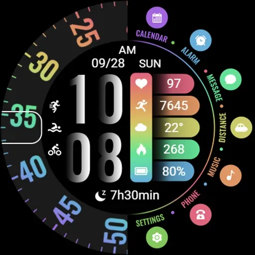 Half Screen Rainbow ZKin Watch screenshot 40