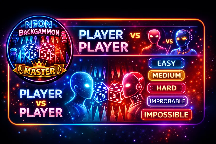 Neon Backgammon Master Offline screenshot 9