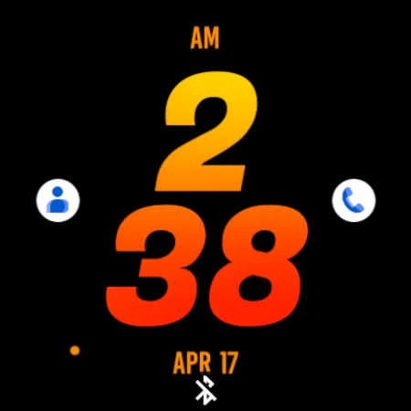 Orange Fire Bold Watch Face screenshot 5
