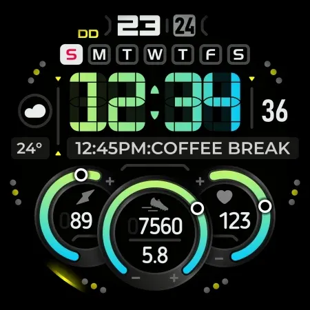 SH040 Watch Face, WearOS watch screenshot 11