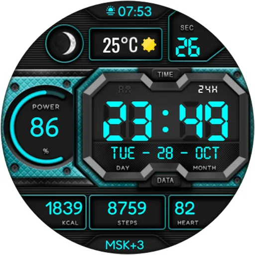 Flux Digital Watch Face screenshot 23
