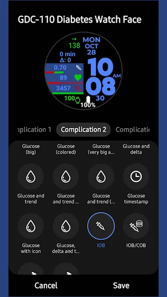 GDC-110 Diabetes Watch Face screenshot 4