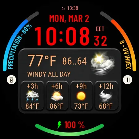 Weather watch face W10 screenshot 32