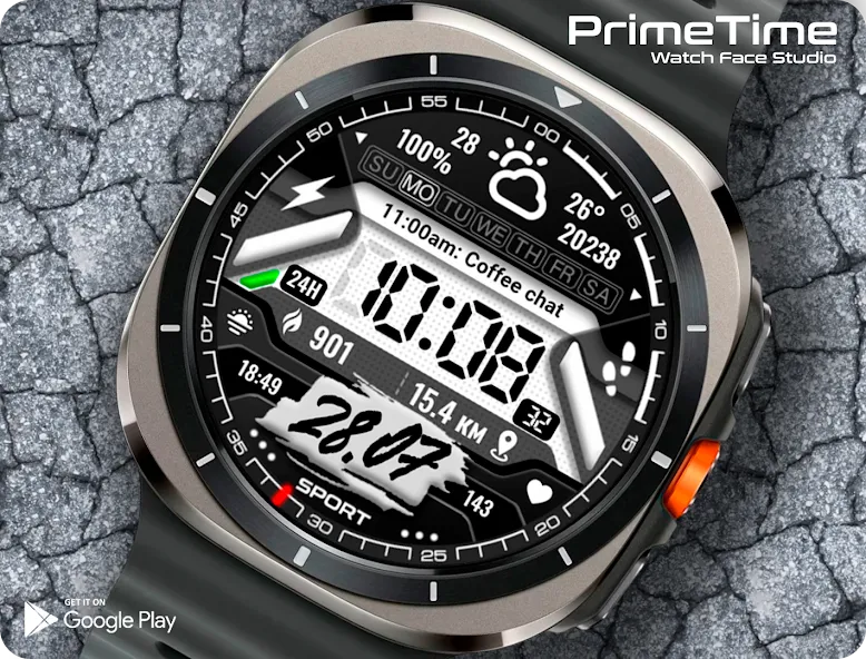 PT16 Digital Watch Face screenshot 1