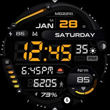 MD221B Digital watch face screenshot 36