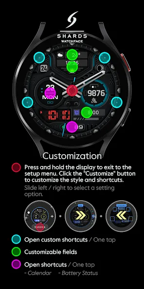 SH056 Watch Face, WearOS watch screenshot 6