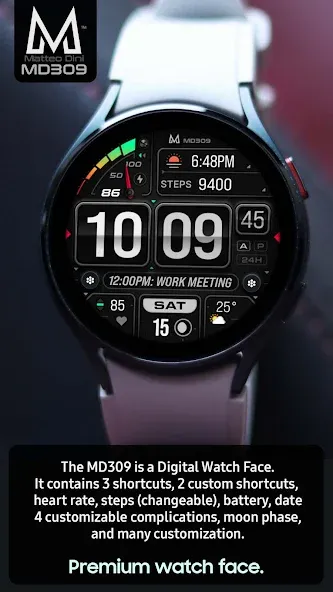 MD309 Digital watchface screenshot 3