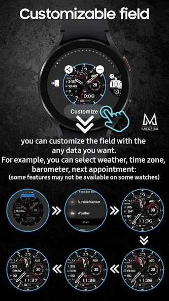 MD234 Analog watch face screenshot 5