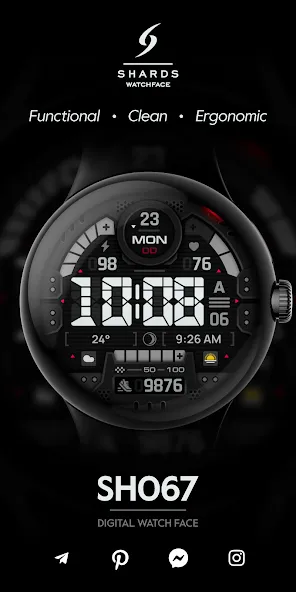 SH067 Watch Face, WearOS watch screenshot 1