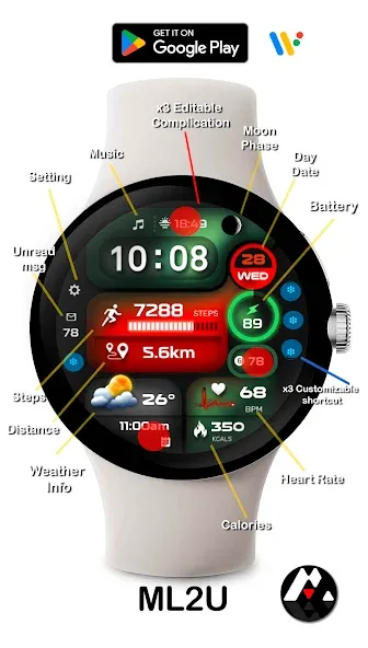 ML2U 255 Watch Face screenshot 2