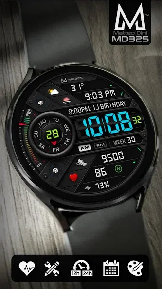 MD325 Digital Sport Watch Face screenshot 4