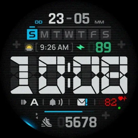 SH102 Watch Face, WearOS watch screenshot 12